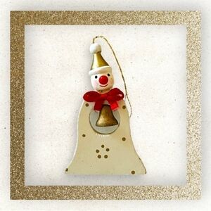 Vintage Xmas Bell Wooden Christmas Ornament Snowman Xmas Ornament Holiday Decor
